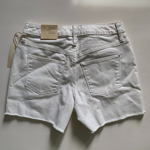 White High Rise Midi Shorts - Picture 2 of 7